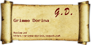 Grimme Dorina névjegykártya